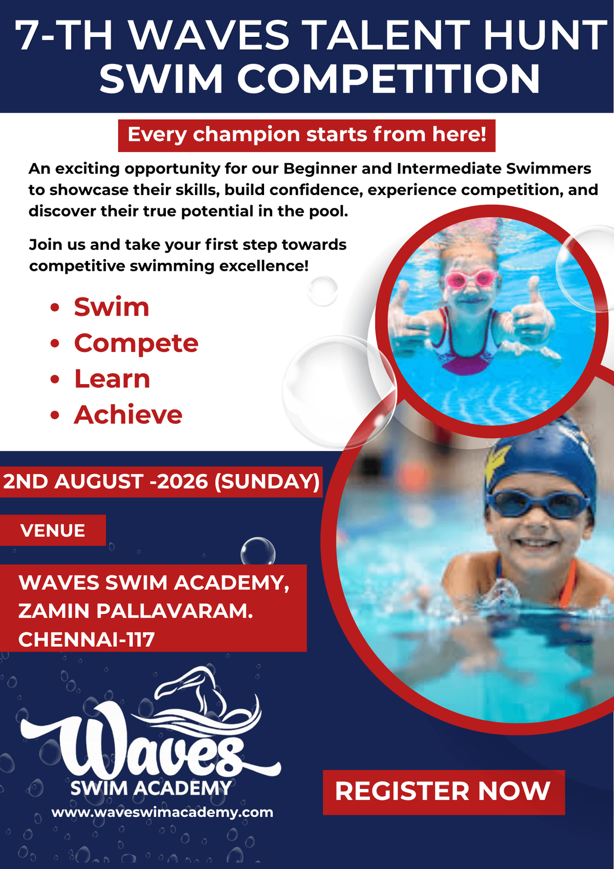7th Waves Talent Hunt Intramural Swim Meet 2026
